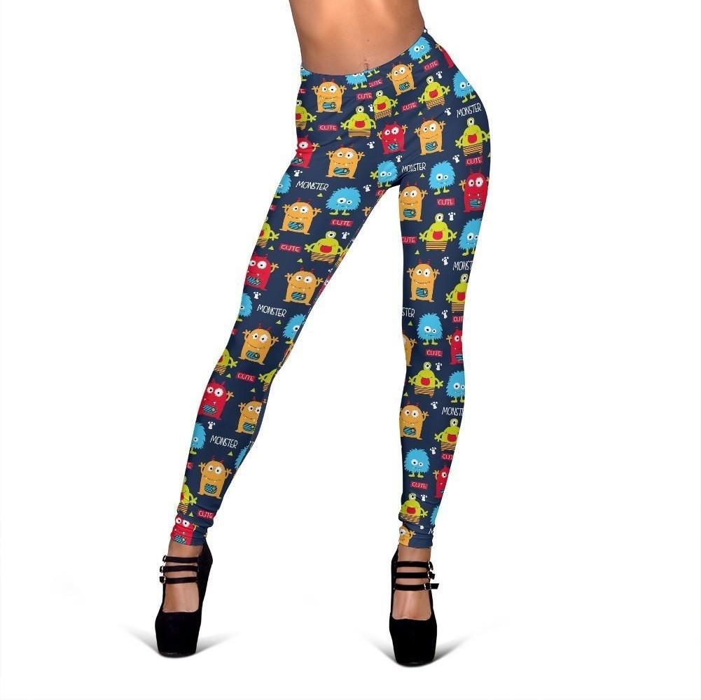 Monster Fluffy Pattern Print Women Leggings-grizzshop