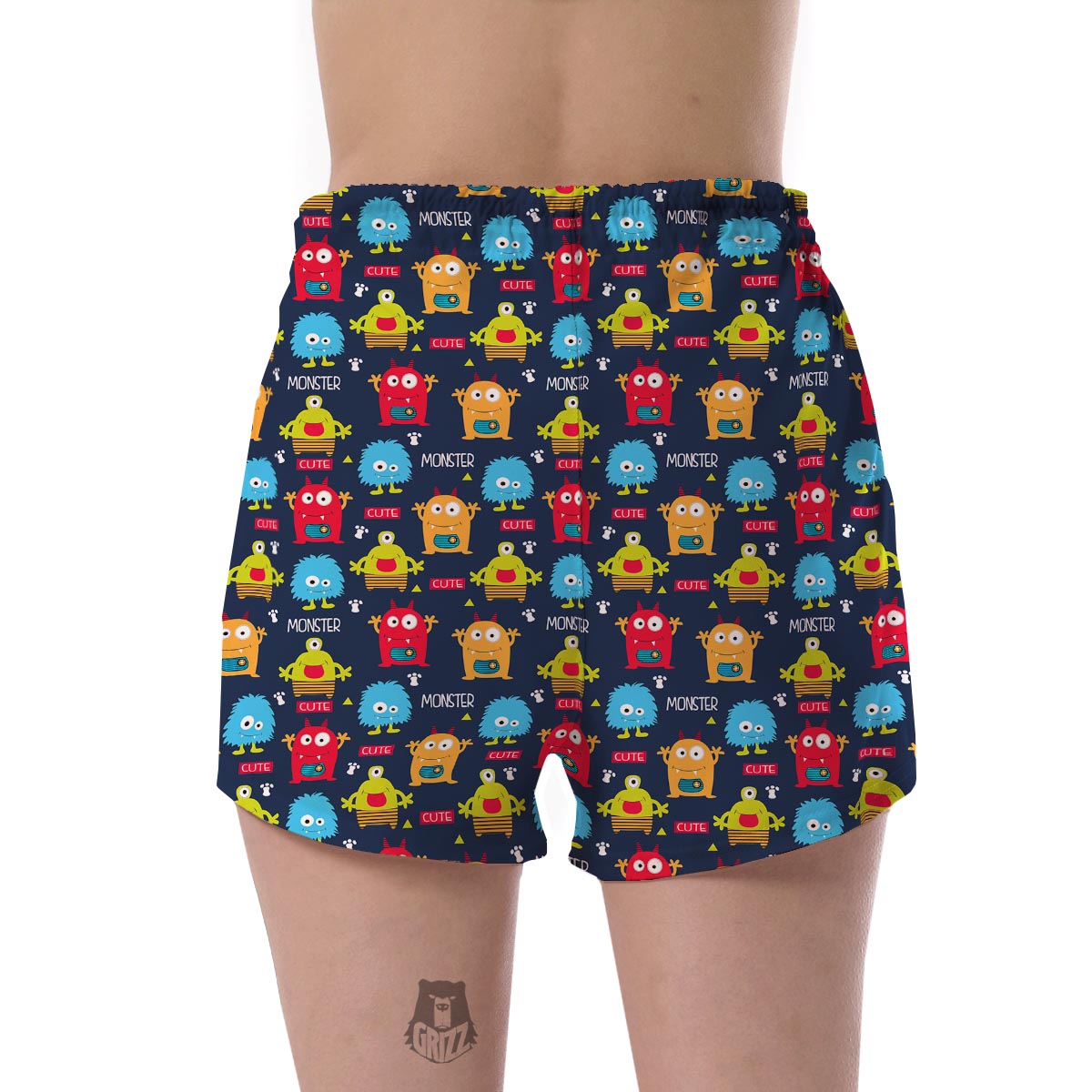 Monster Fluffy Pattern Print Women's Shorts-grizzshop