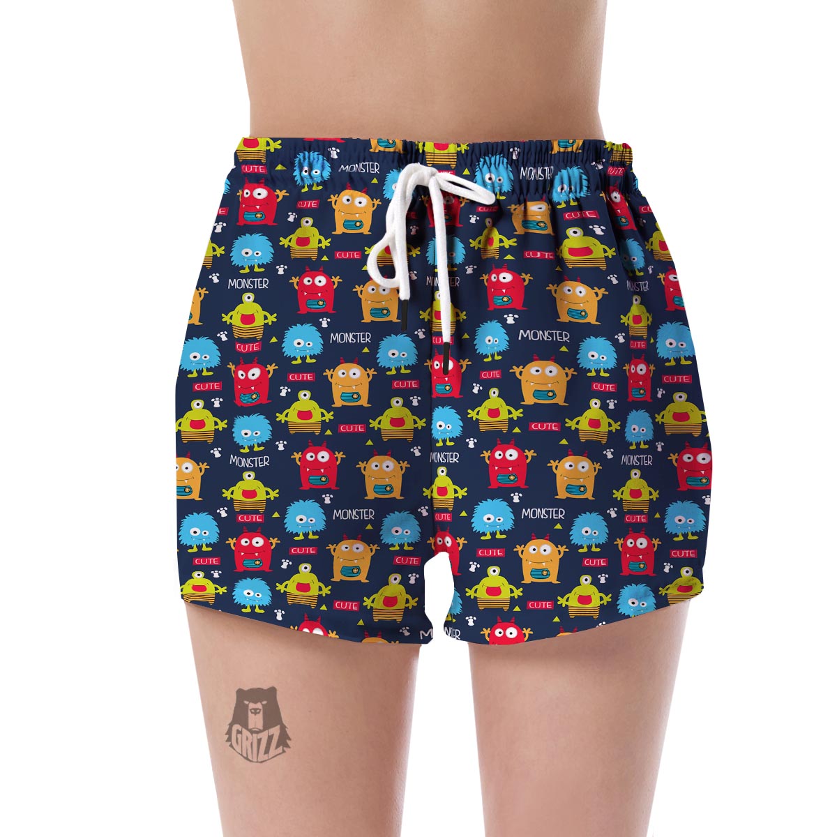 Monster Fluffy Pattern Print Women's Shorts-grizzshop