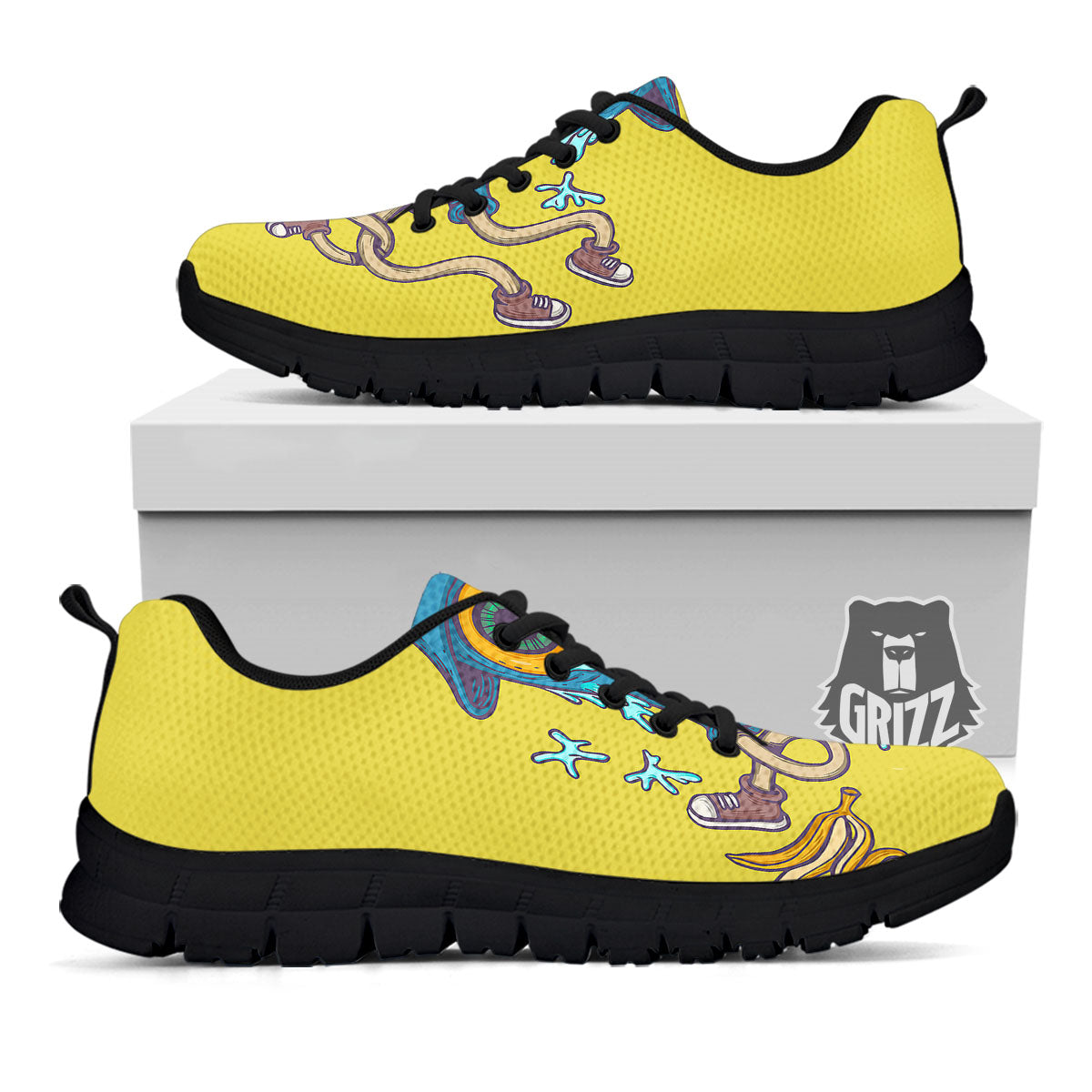 Monster Graffiti Characters Print Black Sneaker-grizzshop