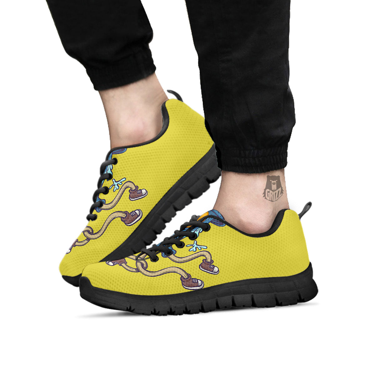 Monster Graffiti Characters Print Black Sneaker-grizzshop