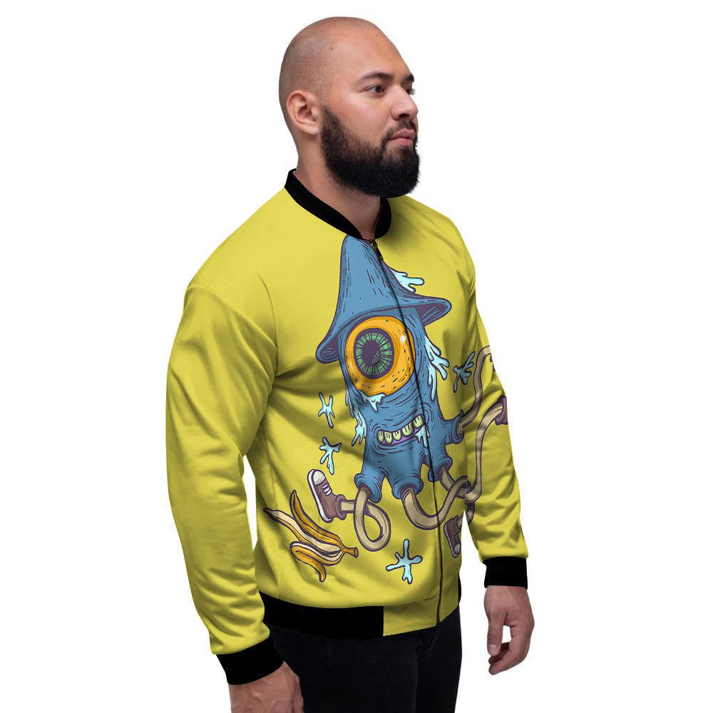 Monster Graffiti Characters Print Men's Bomber Jacket-grizzshop
