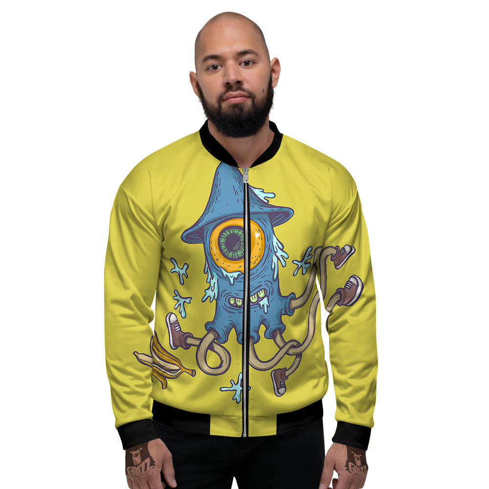 Monster Graffiti Characters Print Men's Bomber Jacket-grizzshop