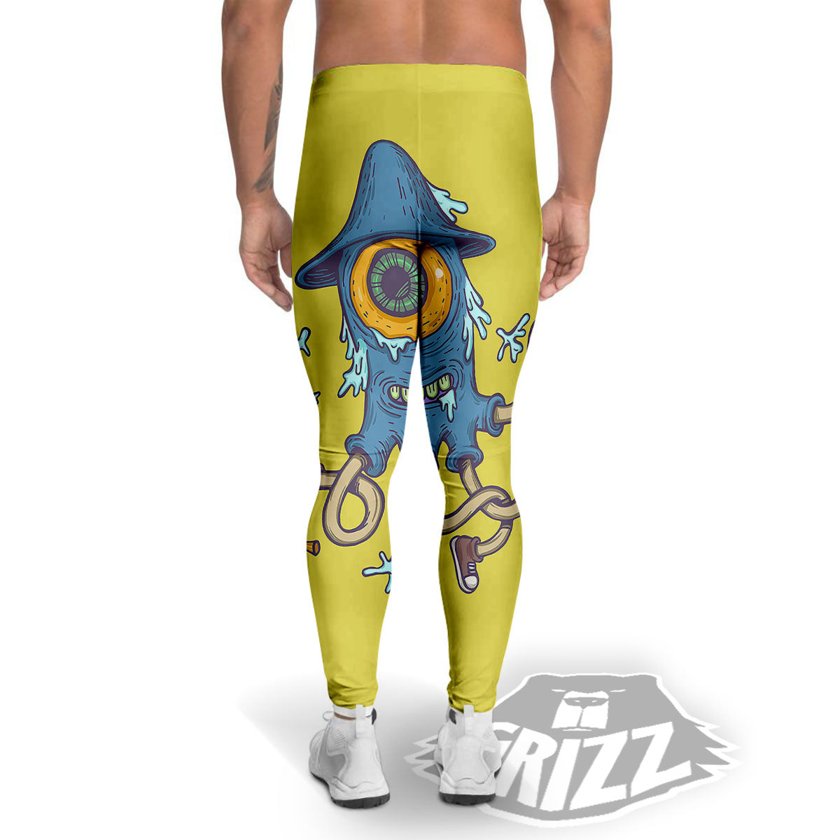 Monster Graffiti Characters Print Men's Leggings-grizzshop