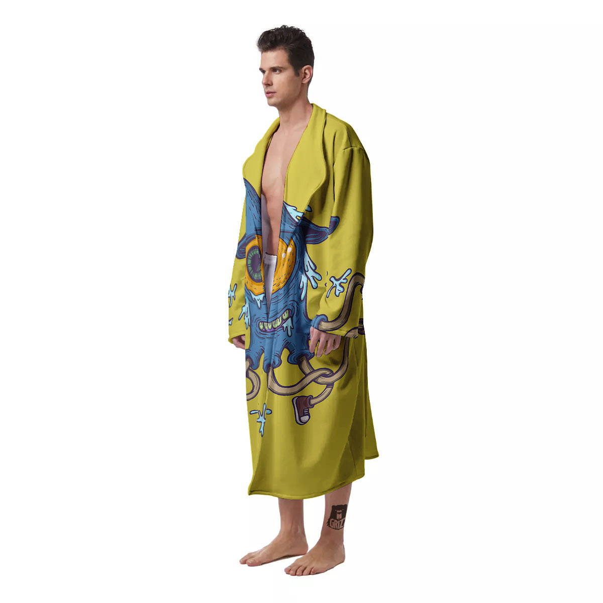 Monster Graffiti Characters Print Men's Robe-grizzshop