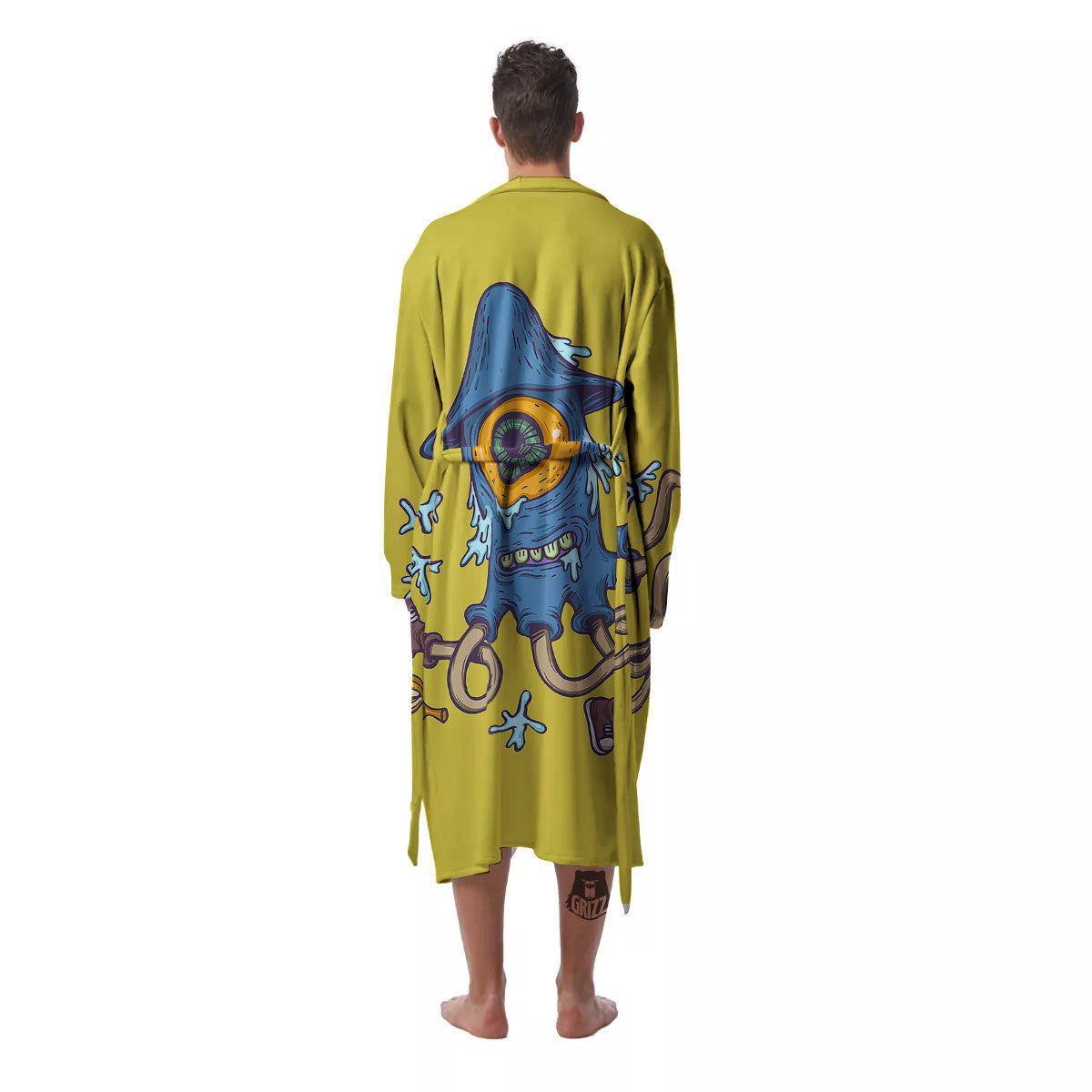 Monster Graffiti Characters Print Men's Robe-grizzshop
