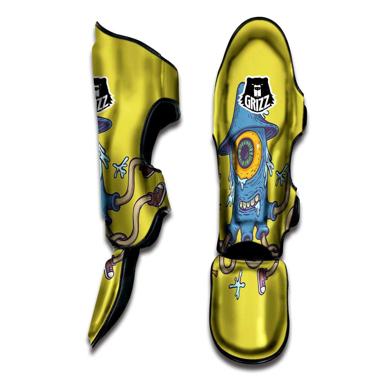 Monster Graffiti Characters Print Muay Thai Shin Guards-grizzshop