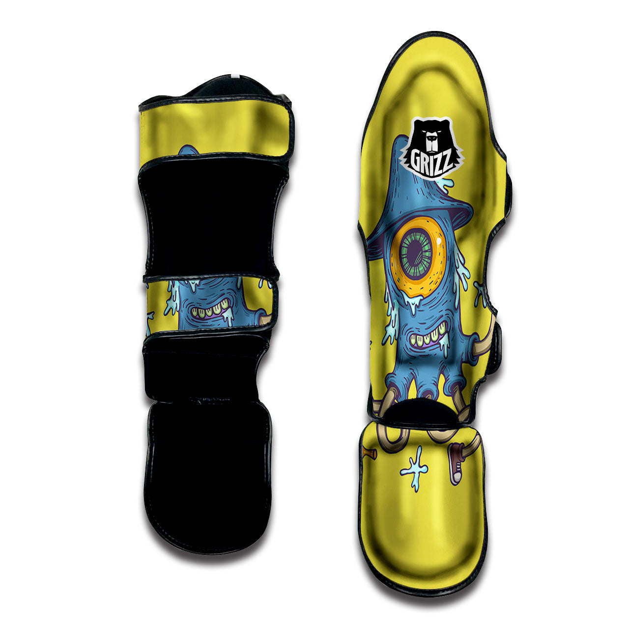 Monster Graffiti Characters Print Muay Thai Shin Guards-grizzshop