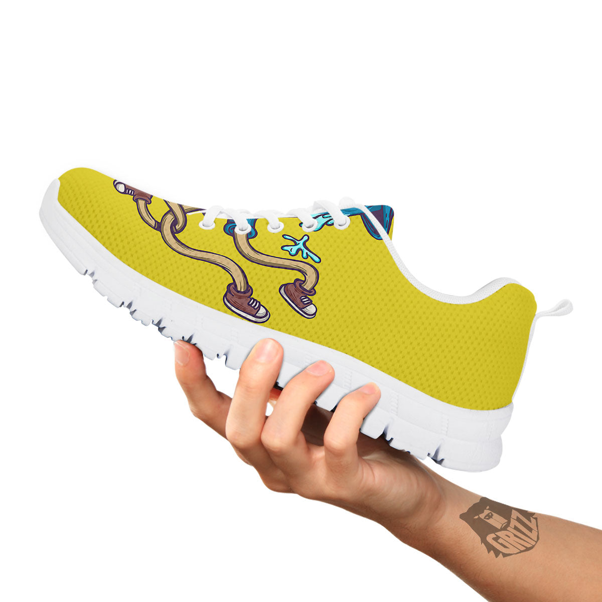 Monster Graffiti Characters Print White Sneaker-grizzshop