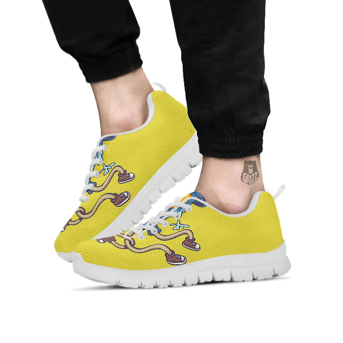 Monster Graffiti Characters Print White Sneaker-grizzshop