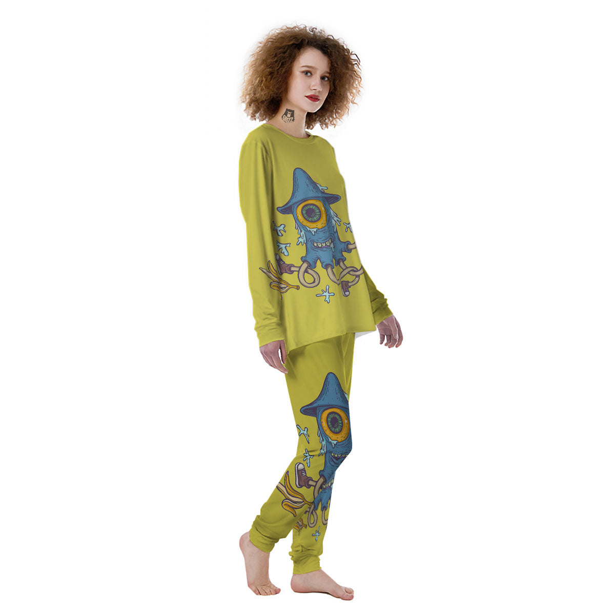 Monster Graffiti Characters Print Women's Pajamas-grizzshop