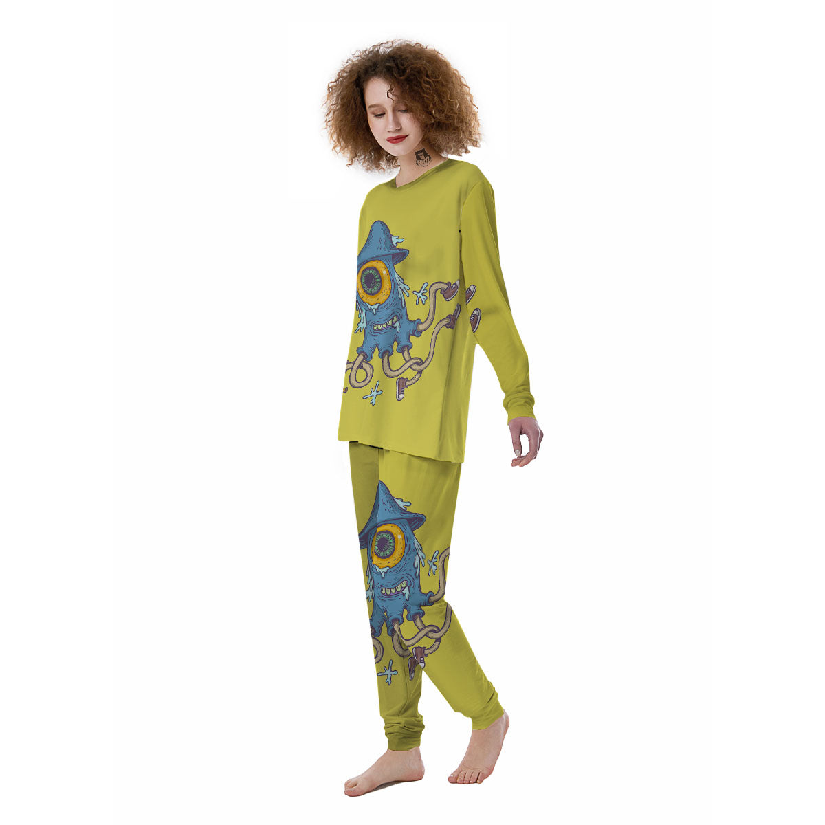 Monster Graffiti Characters Print Women's Pajamas-grizzshop