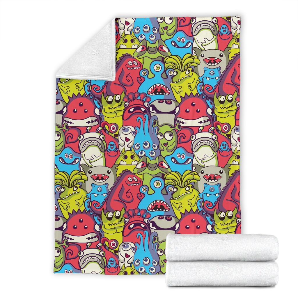 Monster Pattern Print Blanket-grizzshop