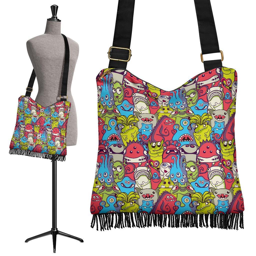 Monster Pattern Print Crossbody Bags-grizzshop