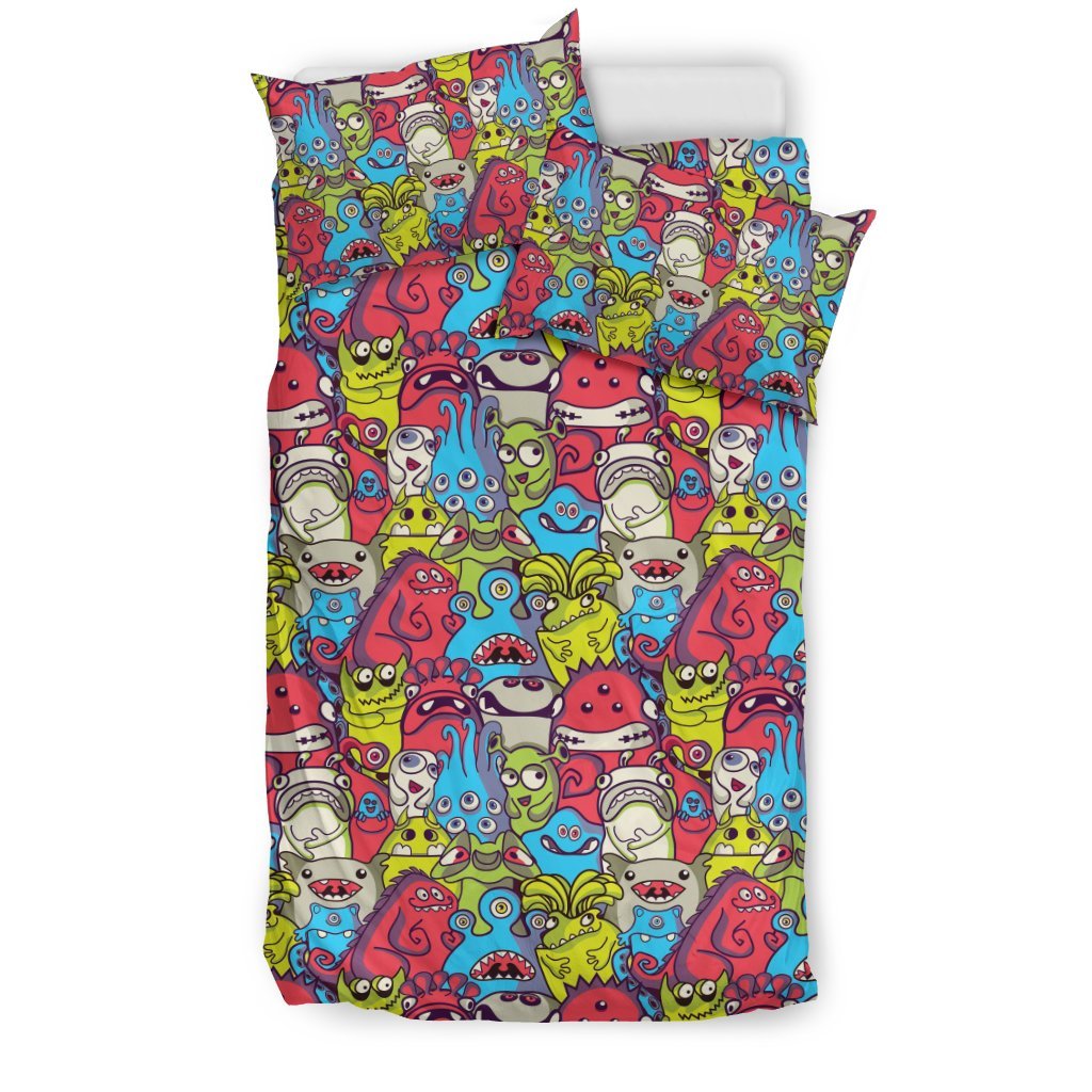 Monster Pattern Print Duvet Cover Bedding Set-grizzshop