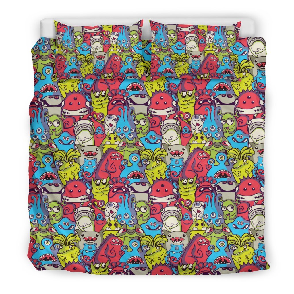 Monster Pattern Print Duvet Cover Bedding Set-grizzshop