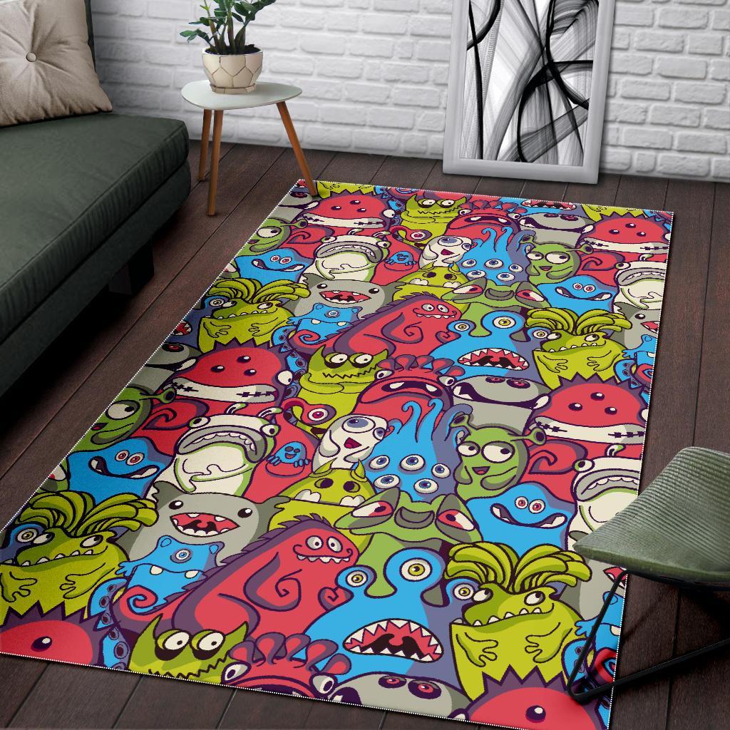 Monster Pattern Print Floor Mat-grizzshop