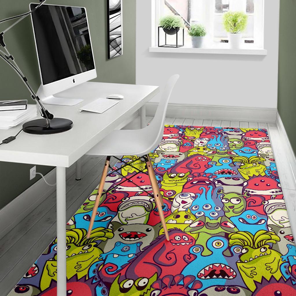 Monster Pattern Print Floor Mat-grizzshop