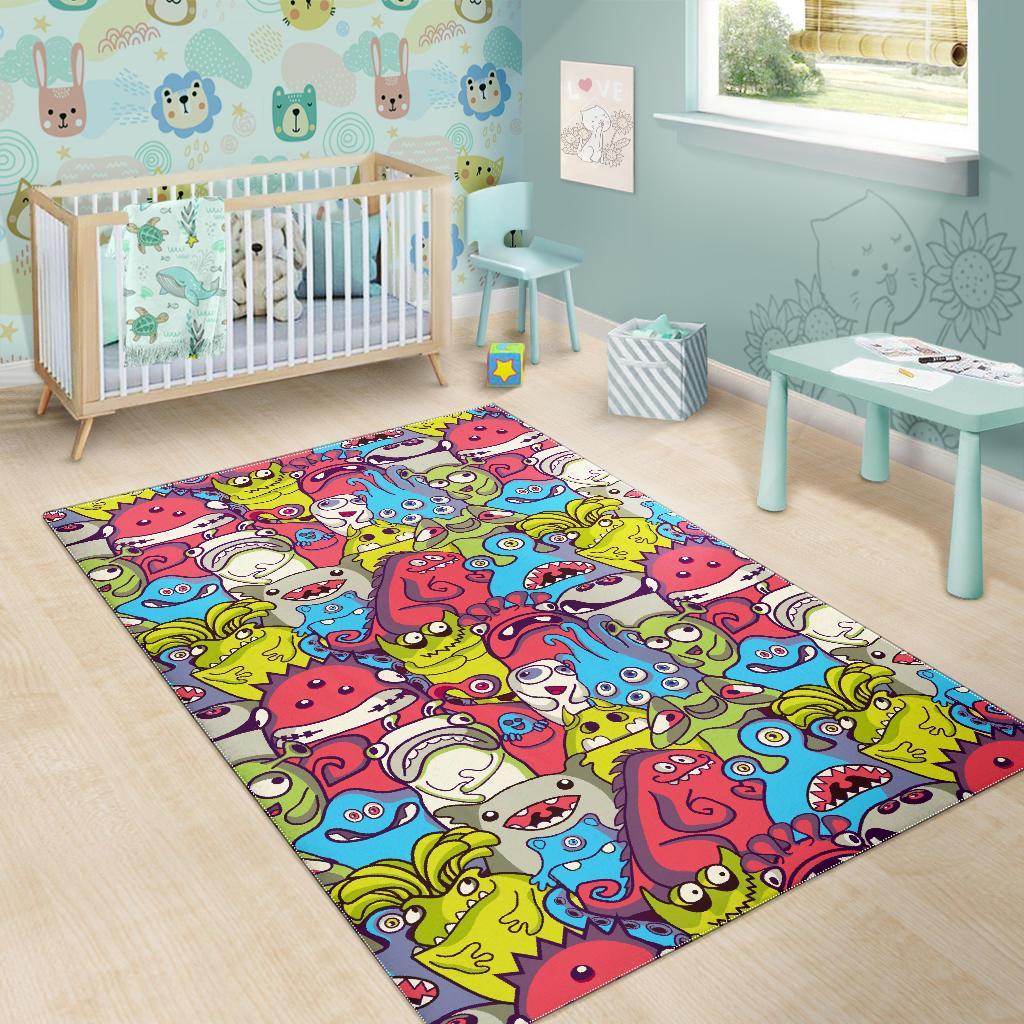 Monster Pattern Print Floor Mat-grizzshop