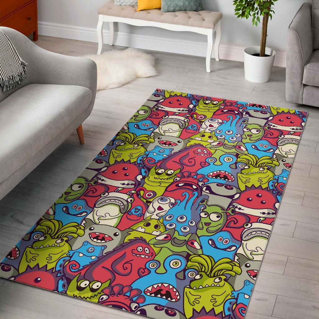 Monster Pattern Print Floor Mat-grizzshop