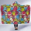 Monster Pattern Print Hooded Blanket-grizzshop