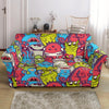 Monster Pattern Print Loveseat Cover-grizzshop