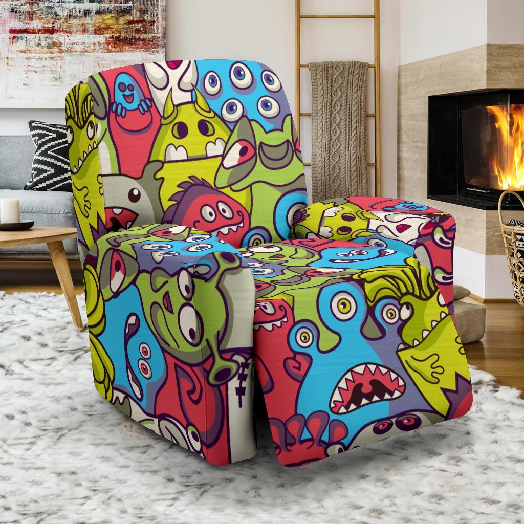 Monster Pattern Print Recliner Cover-grizzshop