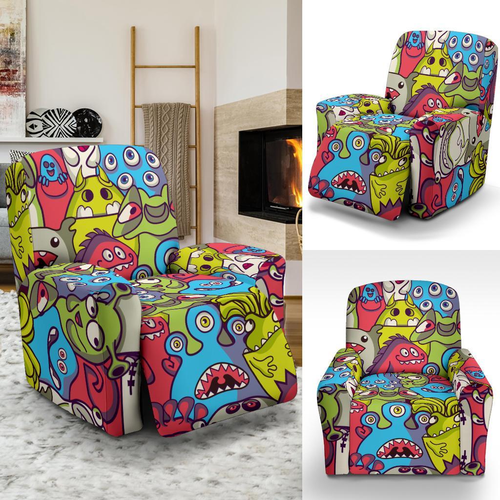 Monster Pattern Print Recliner Cover-grizzshop