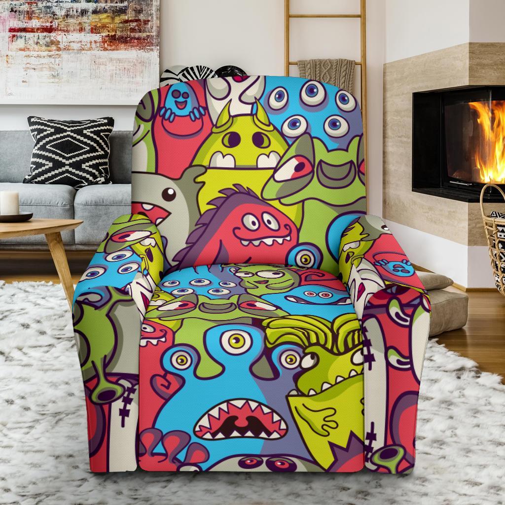 Monster Pattern Print Recliner Cover-grizzshop