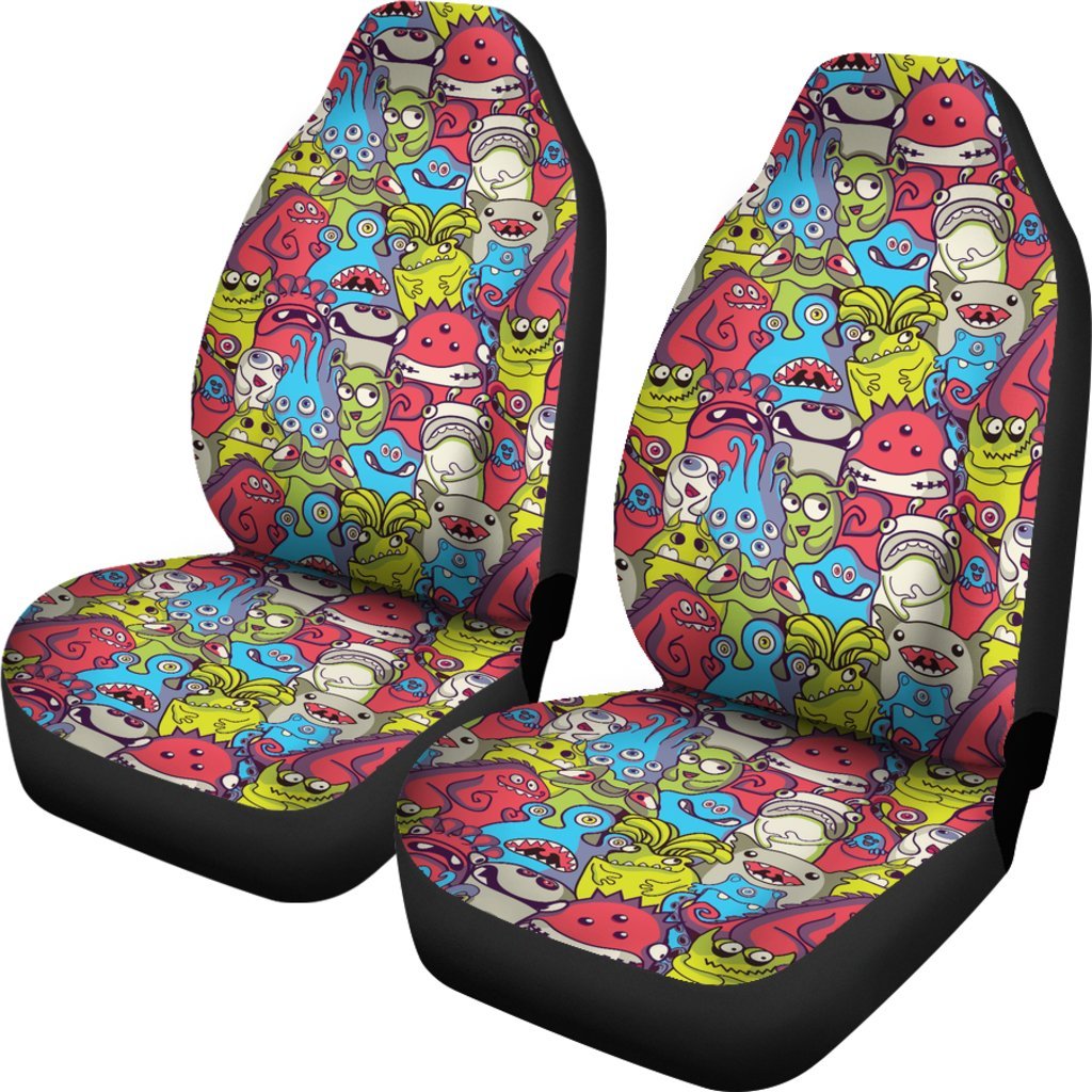 Monster Pattern Print Universal Fit Car Seat Cover-grizzshop