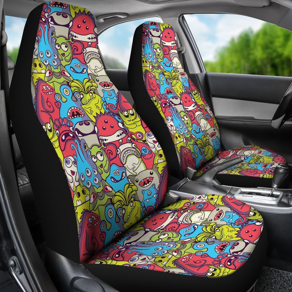 Monster Pattern Print Universal Fit Car Seat Cover-grizzshop