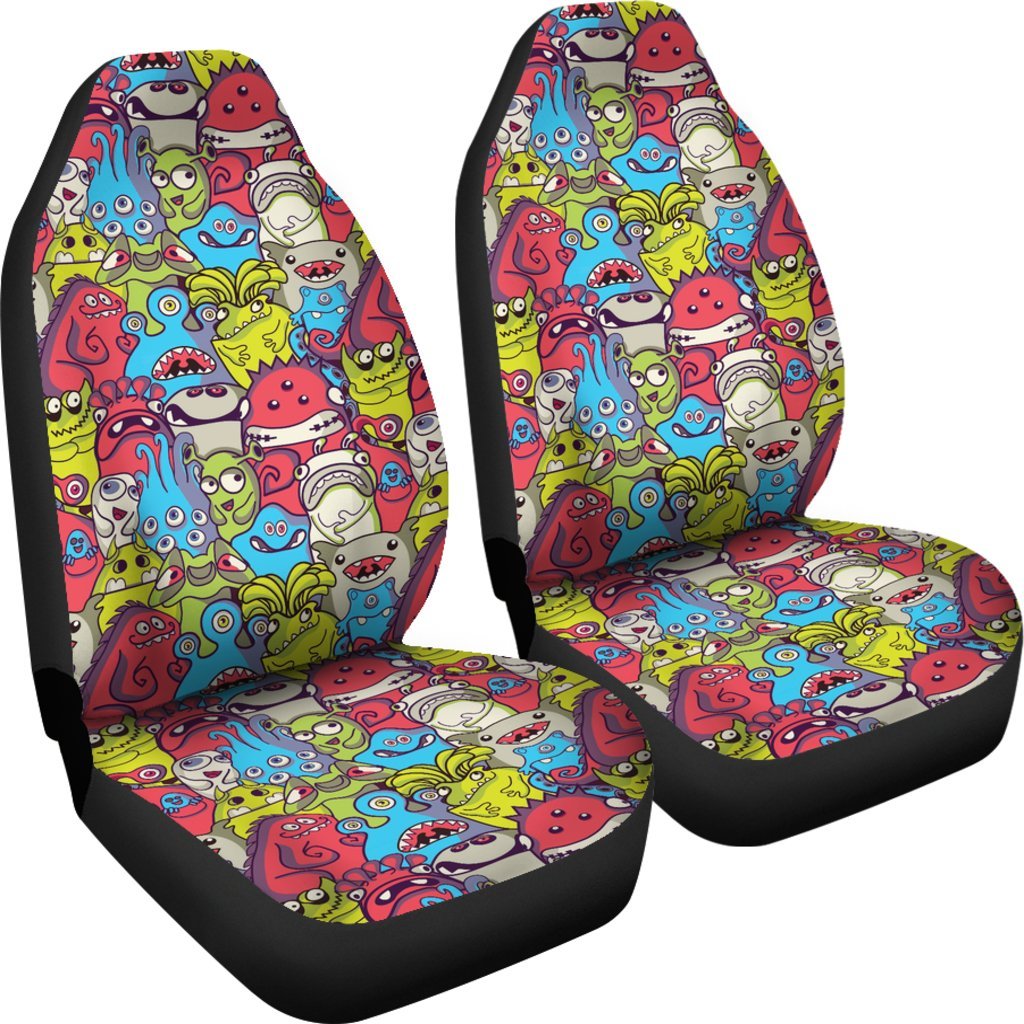 Monster Pattern Print Universal Fit Car Seat Cover-grizzshop