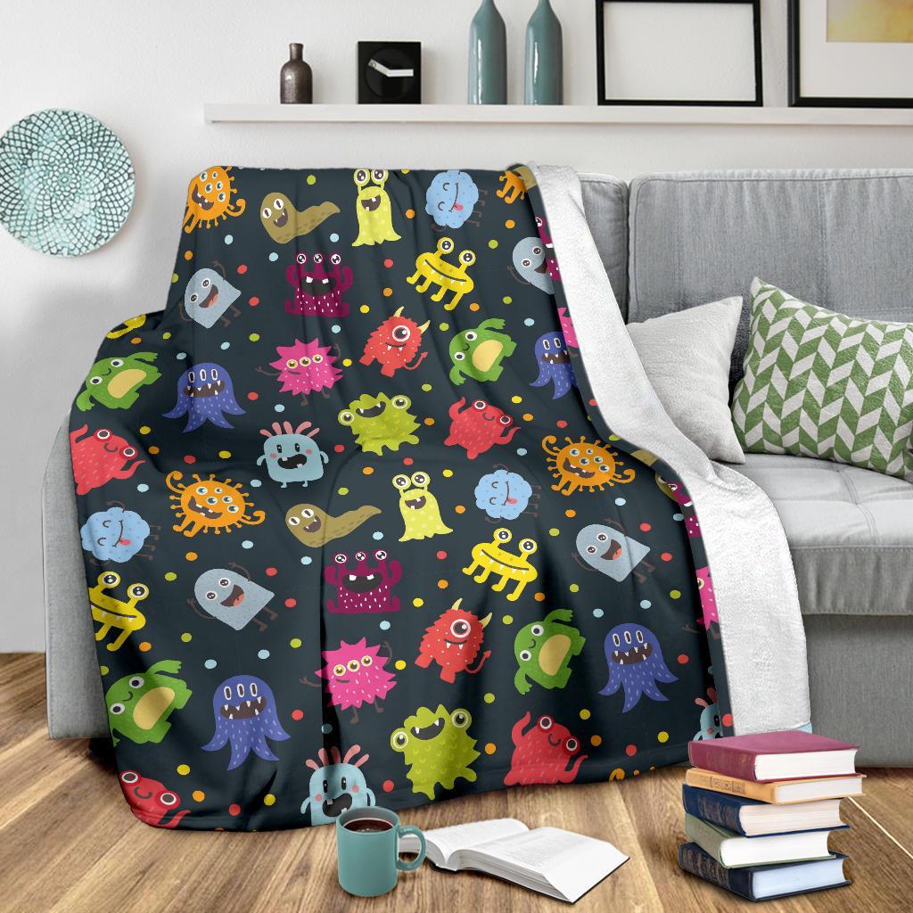 Monster Print Pattern Blanket-grizzshop