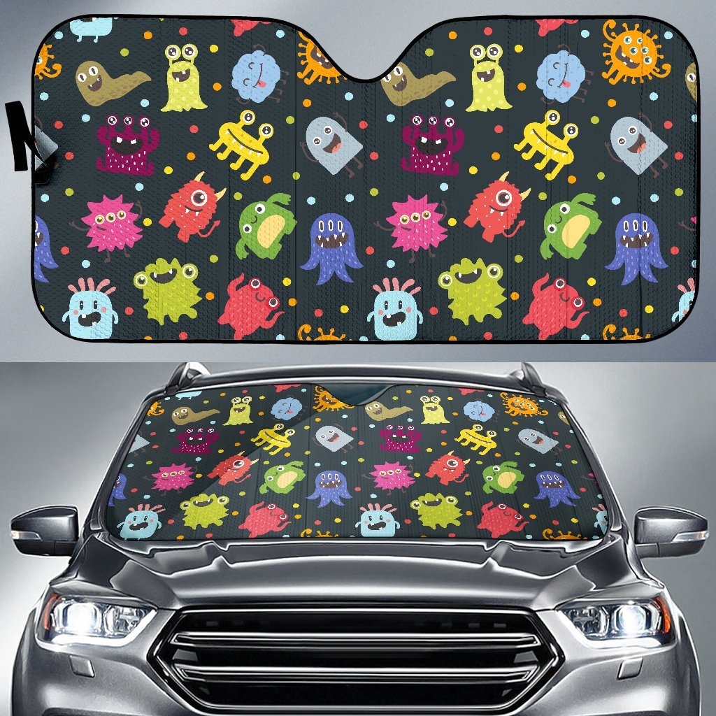 Monster Print Pattern Car Sun Shade-grizzshop