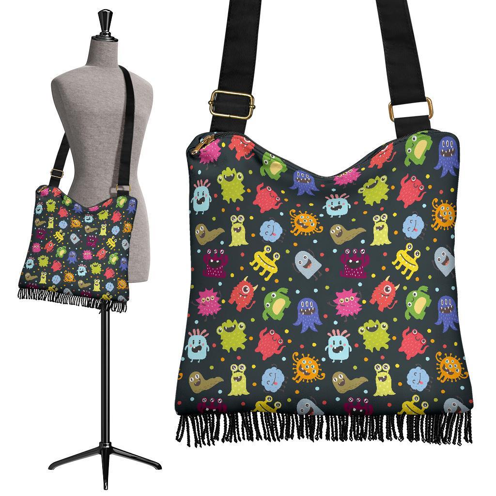 Monster Print Pattern Crossbody Bags-grizzshop