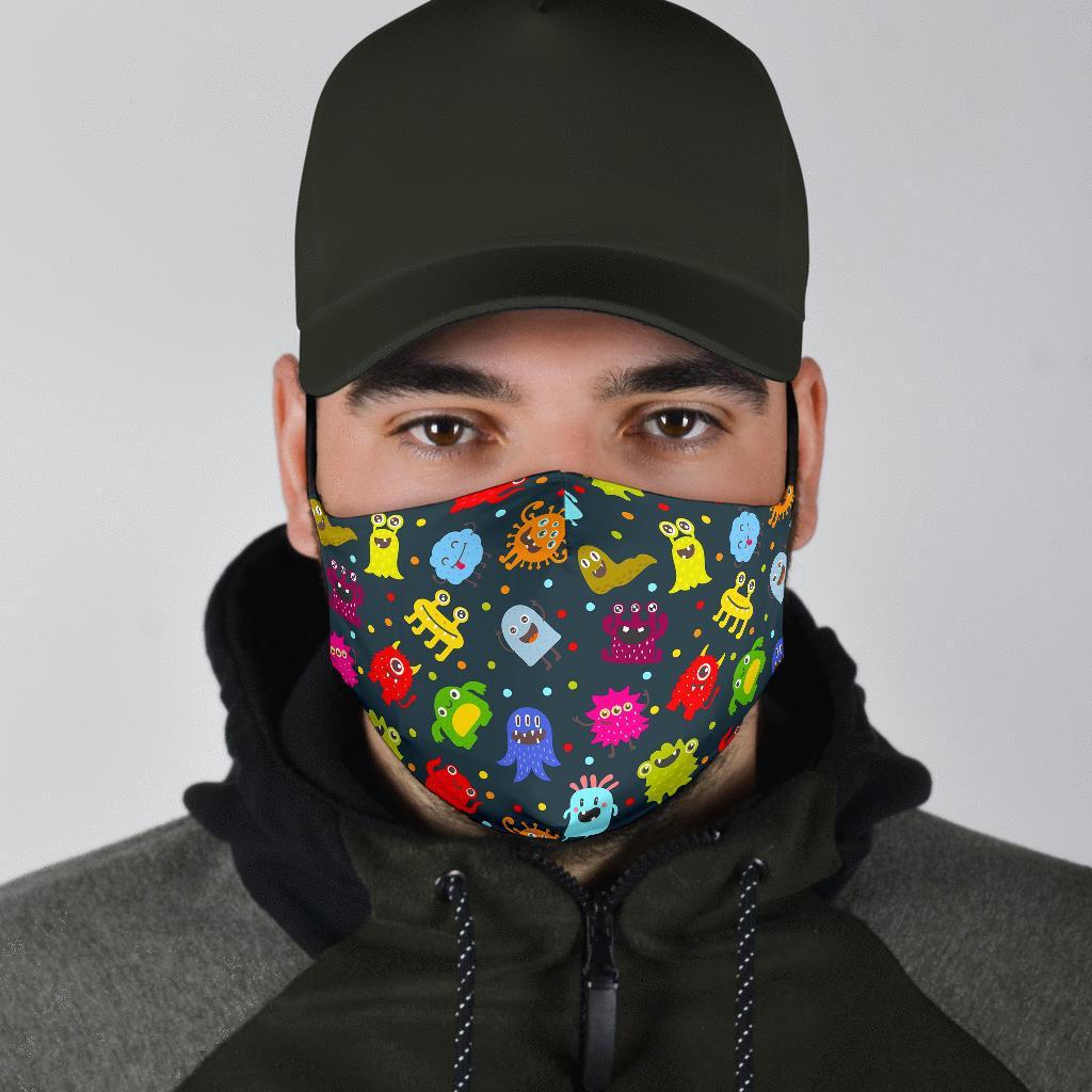 Monster Print Pattern Face Mask-grizzshop