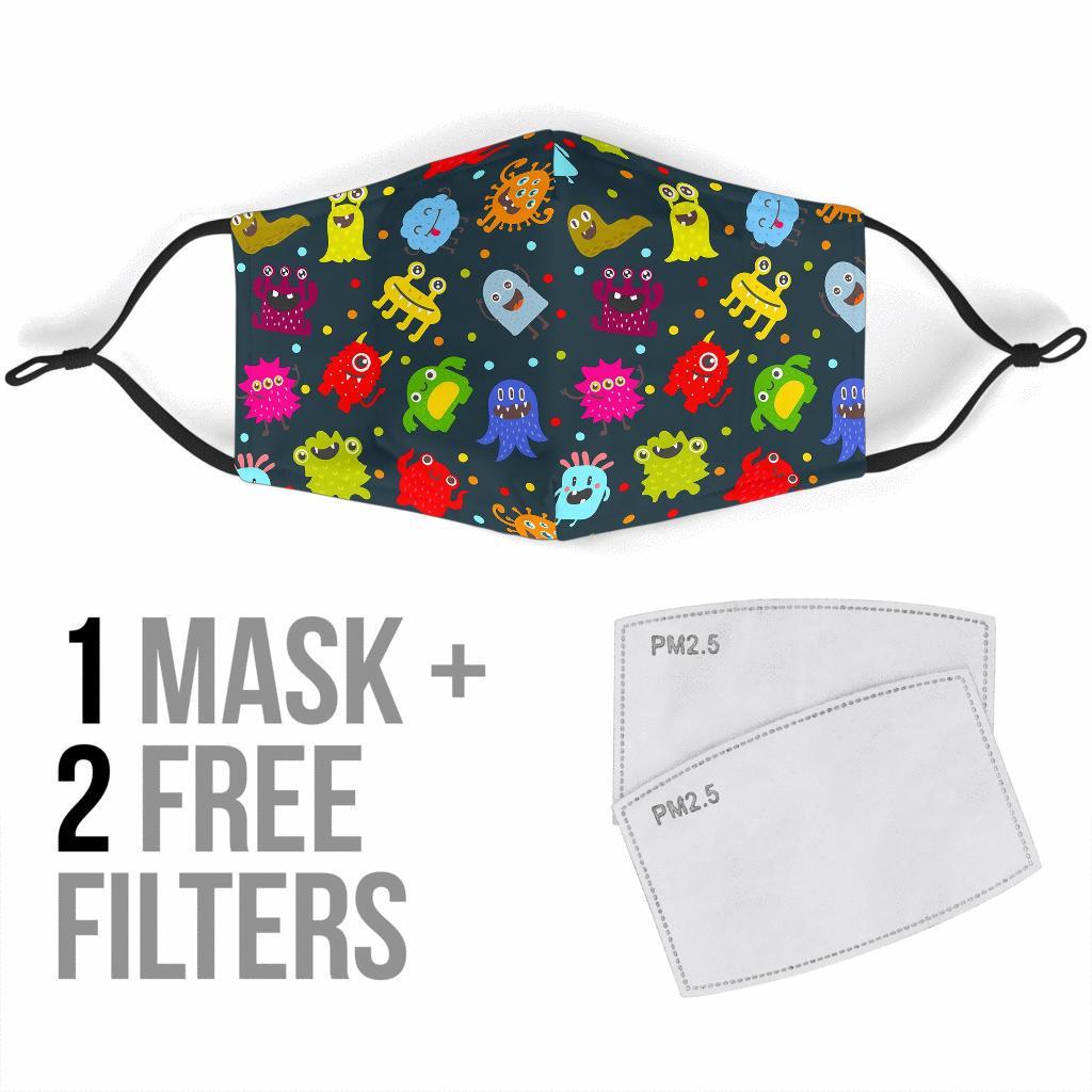 Monster Print Pattern Face Mask-grizzshop