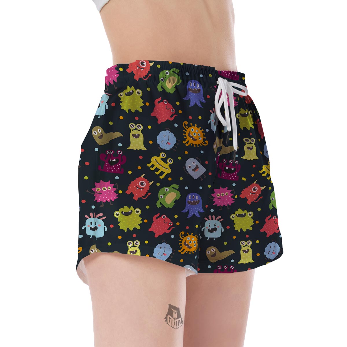 Monster Print Pattern Women's Shorts-grizzshop