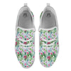 Monstera Hawaii Hibiscus Print Pattern White Athletic Shoes-grizzshop