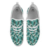 Monstera Leaves Palm Print Pattern White Athletic Shoes-grizzshop