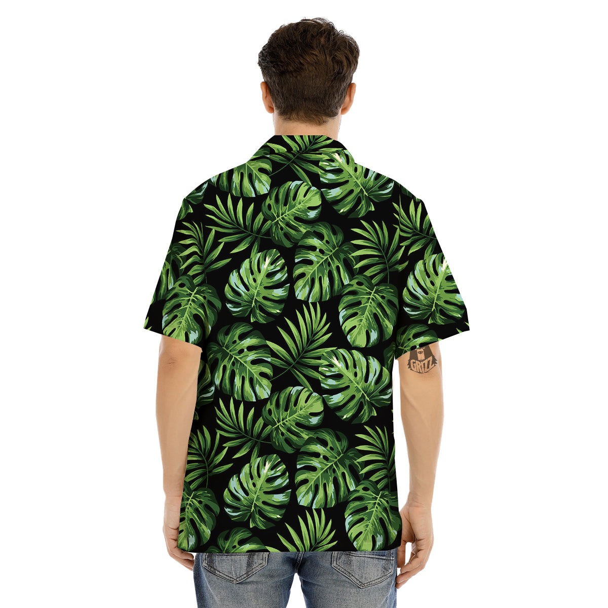 Monstera Leaves Tropical Print Pattern Men's Hawaiian Shirt-grizzshop