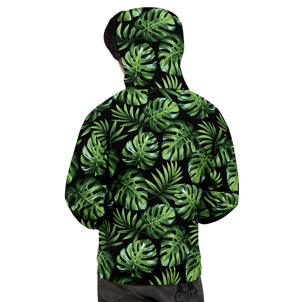 Monstera Leaves Tropical Print Pattern Men's Hoodie-grizzshop