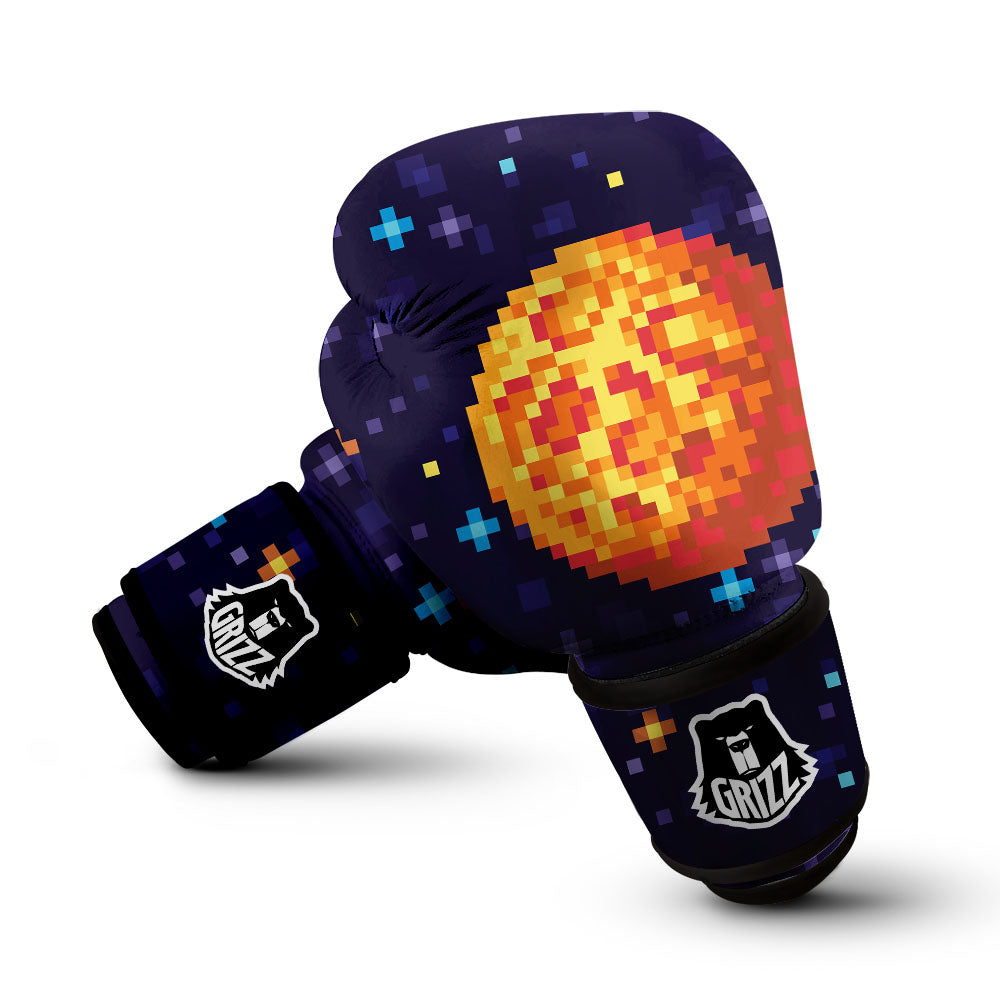 Moon 8-Bit Pixel Print Boxing Gloves-grizzshop