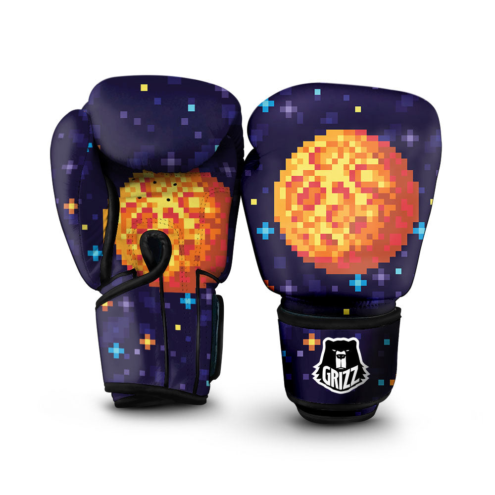 Moon 8-Bit Pixel Print Boxing Gloves-grizzshop