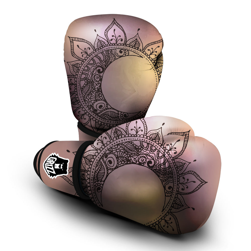 Moon And Bohemian Sun Print Boxing Gloves-grizzshop