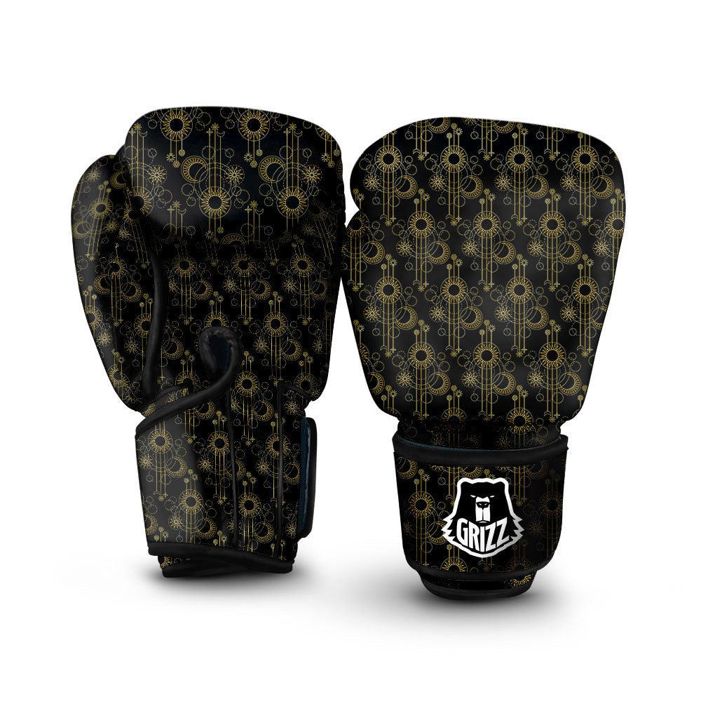 Moon And Boho Sun Print Pattern Boxing Gloves-grizzshop