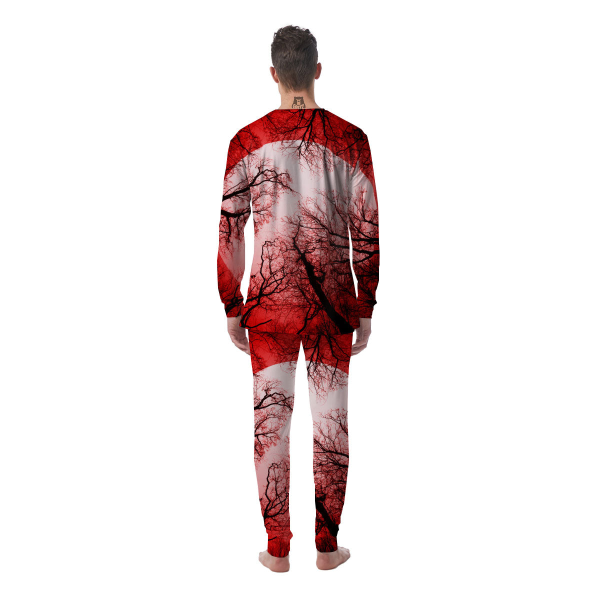 Moon And Horror Forest Print Men's Pajamas-grizzshop