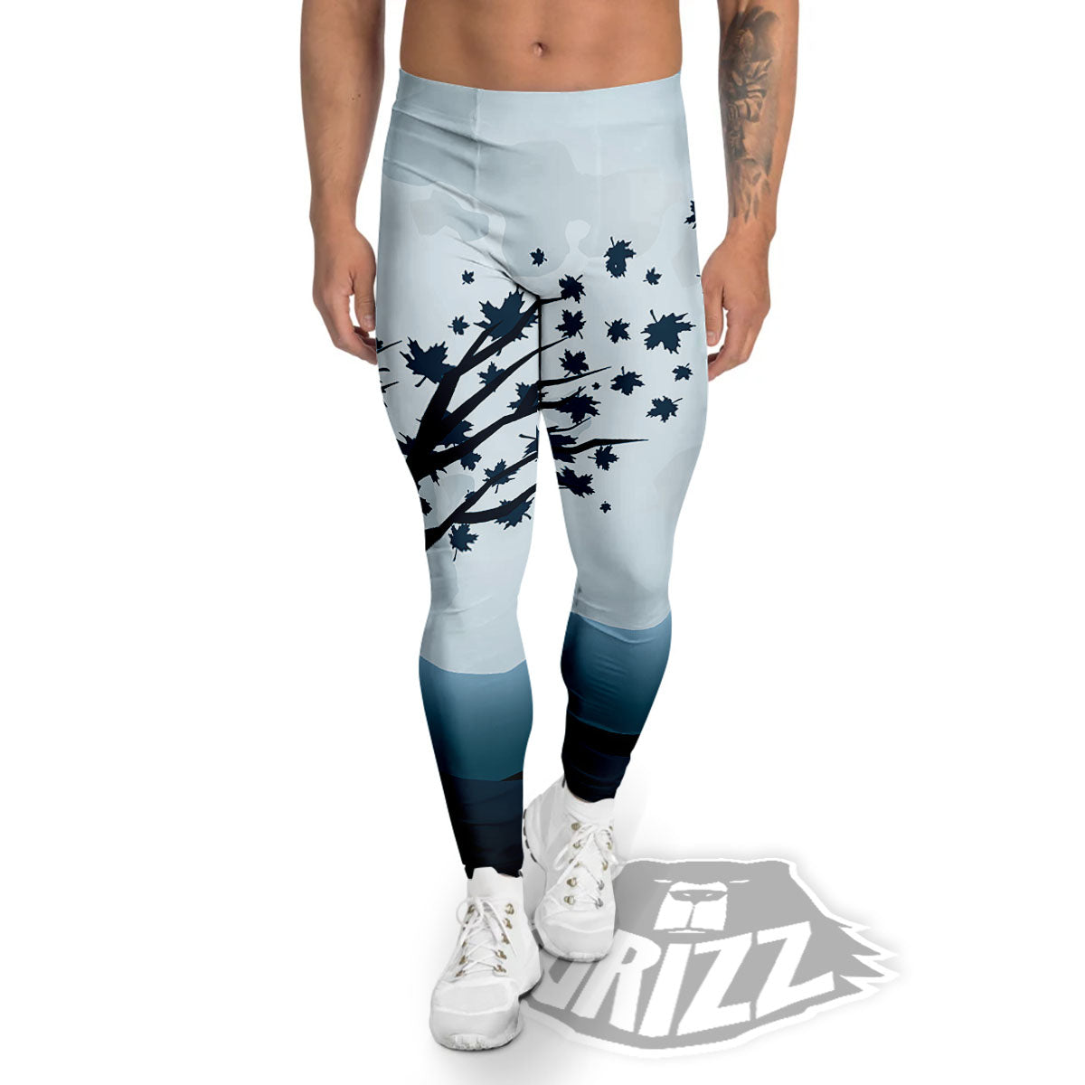 Moon Full Autumn Print Men's Leggings-grizzshop