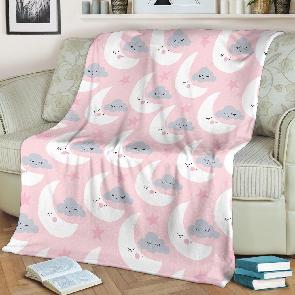 Moon Pattern Print Blanket-grizzshop