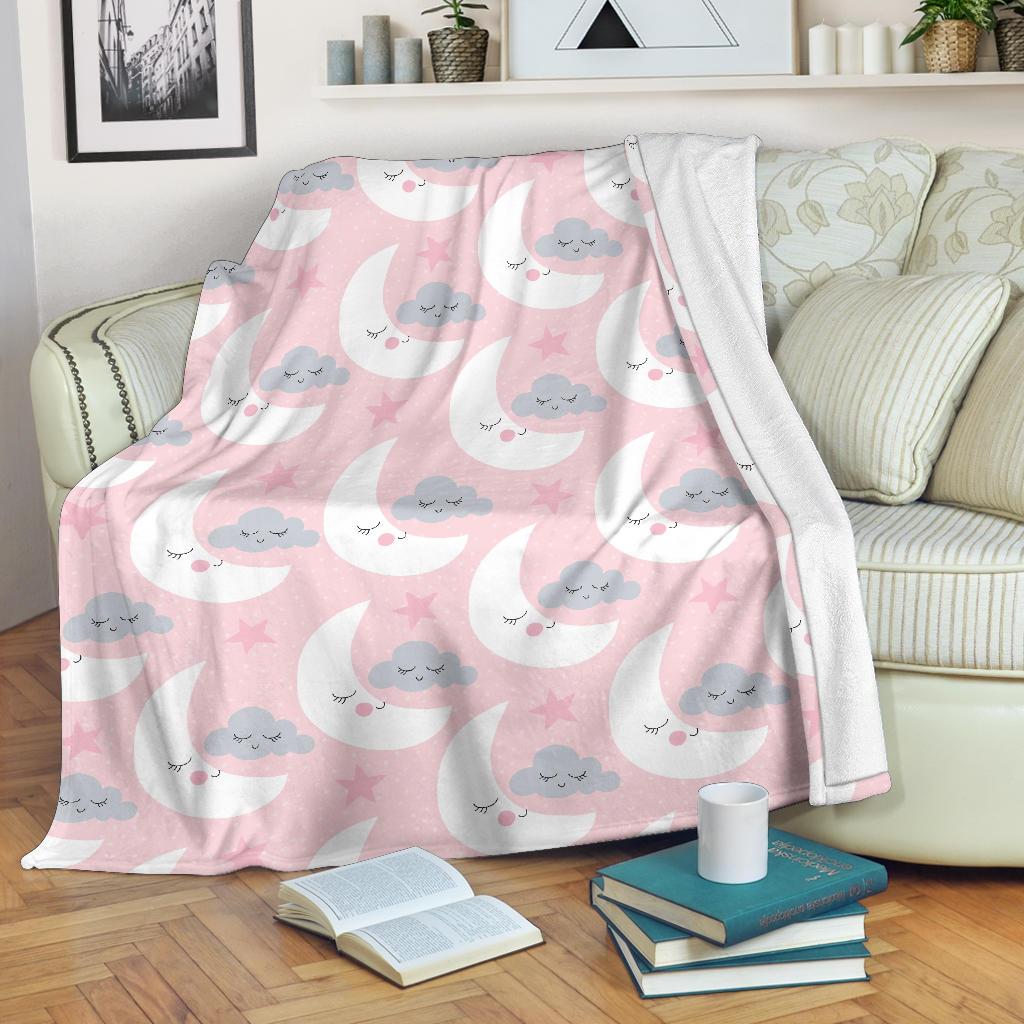 Moon Pattern Print Blanket-grizzshop